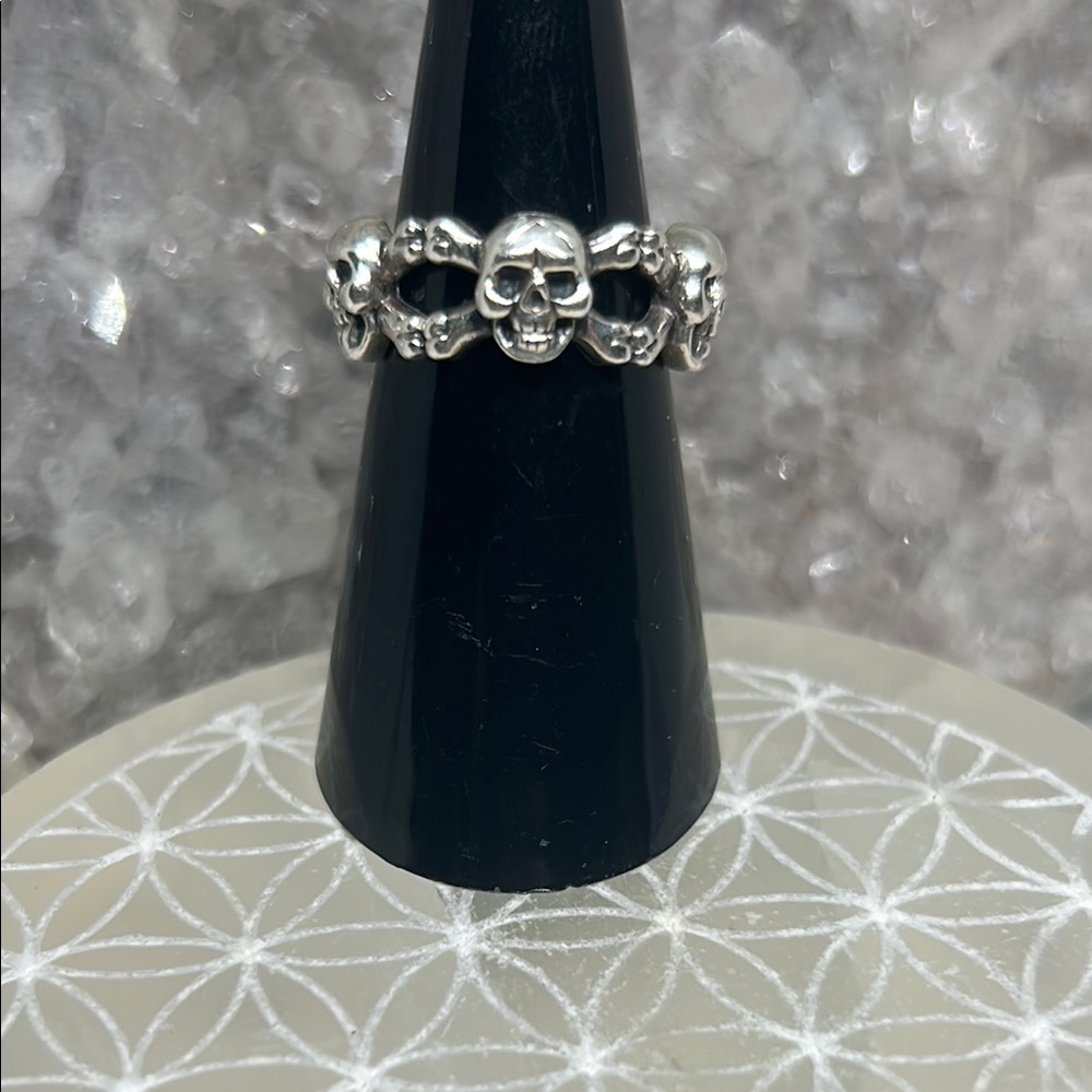 Sterling Silver Infinity Skull Ring - image 1